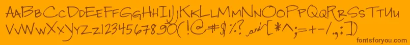 Weitere Informationen zur DjbJenna-Schriftart DjbJenna-Schriftart – Braune Schriften auf orangefarbenem Hintergrund