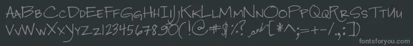 フォントDjbJenna – 黒い背景に灰色の文字
