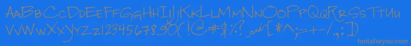 DjbJenna Font – Gray Fonts on Blue Background