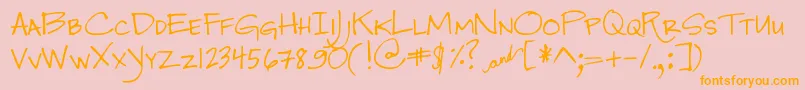 Police DjbJenna – polices orange sur fond rose