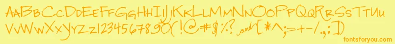 DjbJenna Font – Orange Fonts on Yellow Background