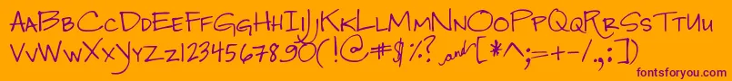 DjbJenna Font – Purple Fonts on Orange Background