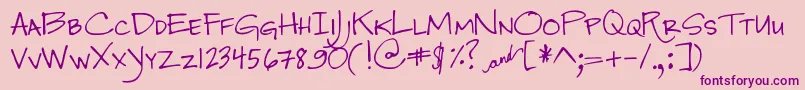 DjbJenna Font – Purple Fonts on Pink Background