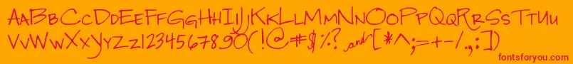 DjbJenna Font – Red Fonts on Orange Background