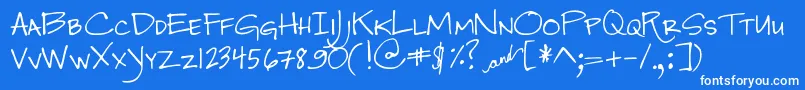 DjbJenna Font – White Fonts on Blue Background
