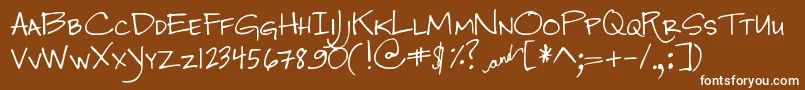 DjbJenna Font – White Fonts on Brown Background