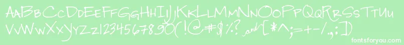 DjbJenna Font – White Fonts on Green Background