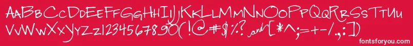 DjbJenna Font – White Fonts on Red Background