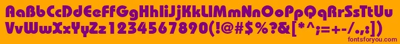 BauhausstdHeavy Font – Purple Fonts on Orange Background