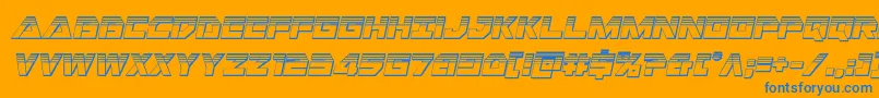 Libertyislandchromeital Font – Blue Fonts on Orange Background