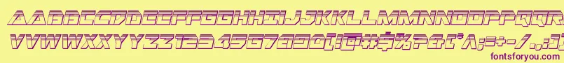 Libertyislandchromeital Font – Purple Fonts on Yellow Background