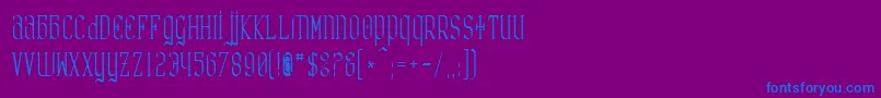 フォントCar ffy – 紫色の背景に青い文字