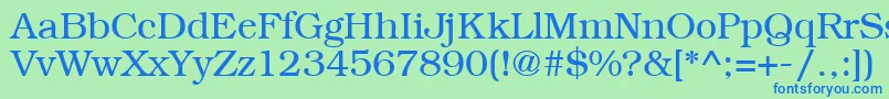 BookmanRegular Font – Blue Fonts on Green Background