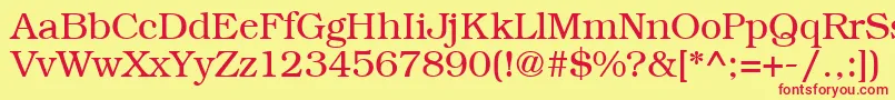 BookmanRegular Font – Red Fonts on Yellow Background