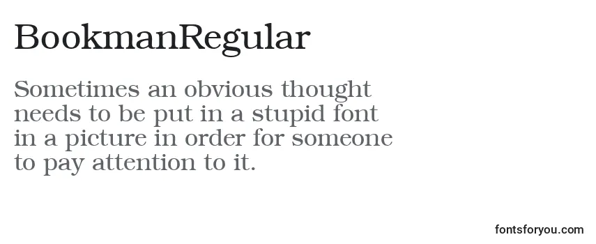 Review of the BookmanRegular Font