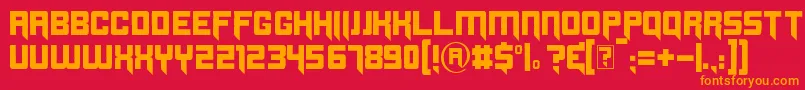 Origicide Font – Orange Fonts on Red Background