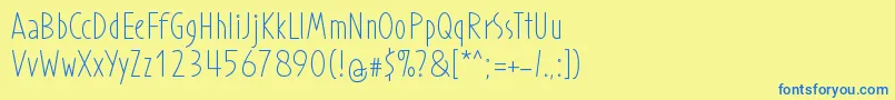 ProhandyRegular Font – Blue Fonts on Yellow Background