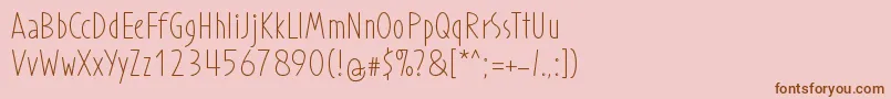ProhandyRegular Font – Brown Fonts on Pink Background