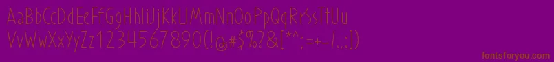 ProhandyRegular Font – Brown Fonts on Purple Background