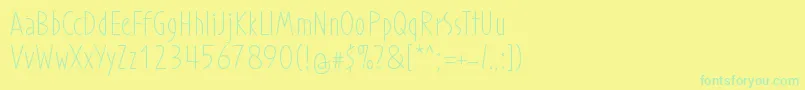 ProhandyRegular Font – Green Fonts on Yellow Background