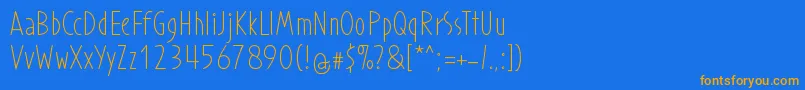 ProhandyRegular Font – Orange Fonts on Blue Background