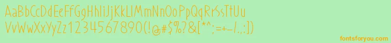 ProhandyRegular Font – Orange Fonts on Green Background
