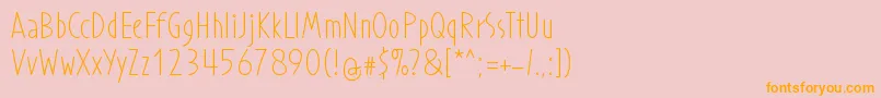ProhandyRegular Font – Orange Fonts on Pink Background