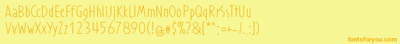 ProhandyRegular Font – Orange Fonts on Yellow Background