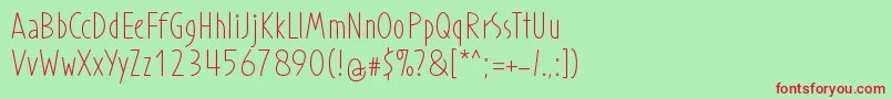 ProhandyRegular Font – Red Fonts on Green Background
