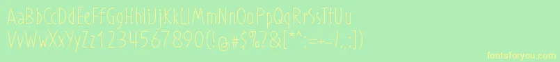 Lisätietoja ProhandyRegular-fontista ProhandyRegular-fontti – keltaiset fontit vihreällä taustalla