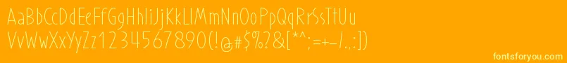 ProhandyRegular Font – Yellow Fonts on Orange Background