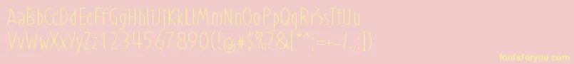 ProhandyRegular Font – Yellow Fonts on Pink Background