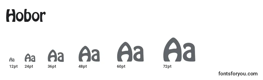 Размеры шрифта Hobor