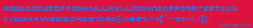 HaloCondensed-Schriftart – Blaue Schriften auf rotem Hintergrund