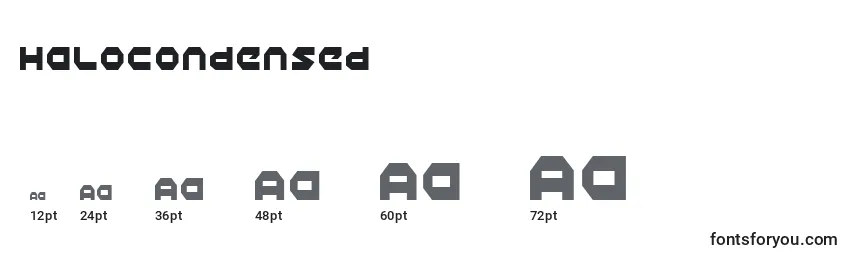 HaloCondensed Font Sizes