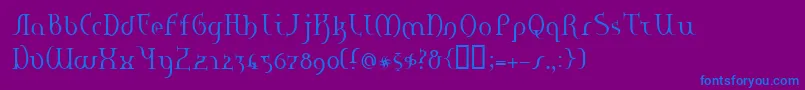 Hanerge Font – Blue Fonts on Purple Background