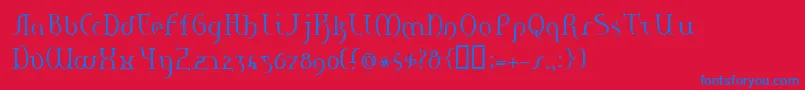 Hanerge Font – Blue Fonts on Red Background