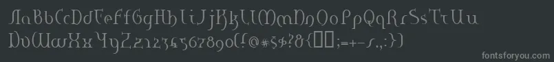 Fonte Hanerge – fontes cinzas em um fundo preto