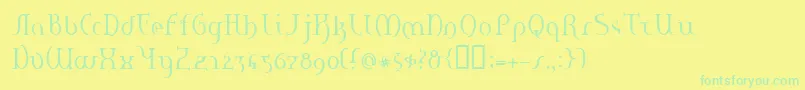 Hanerge Font – Green Fonts on Yellow Background