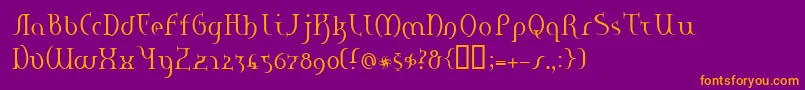 Hanerge Font – Orange Fonts on Purple Background