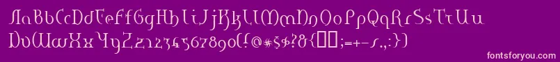 Hanerge Font – Pink Fonts on Purple Background