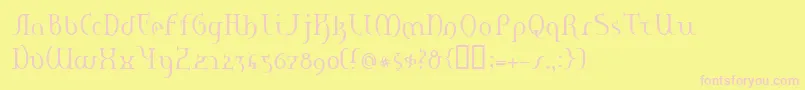 Hanerge Font – Pink Fonts on Yellow Background