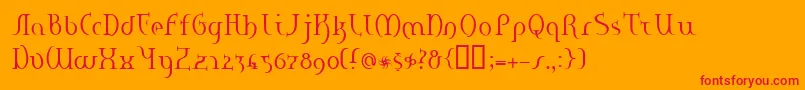 Hanerge Font – Red Fonts on Orange Background