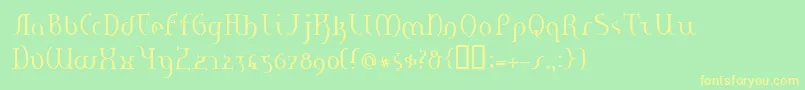 Hanerge Font – Yellow Fonts on Green Background