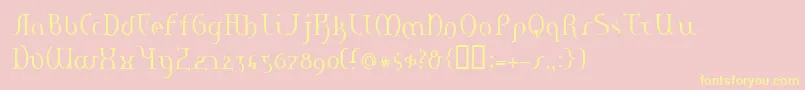 Hanerge Font – Yellow Fonts on Pink Background
