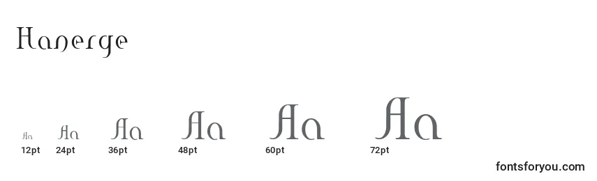 Размеры шрифта Hanerge
