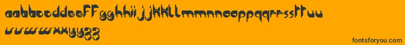 ModularTknoDkerBc-Schriftart – Schwarze Schriften auf orangefarbenem Hintergrund