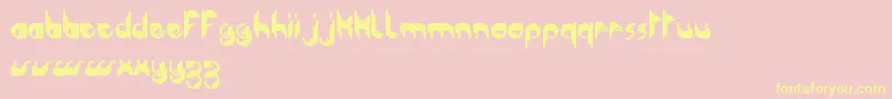 ModularTknoDkerBc Font – Yellow Fonts on Pink Background