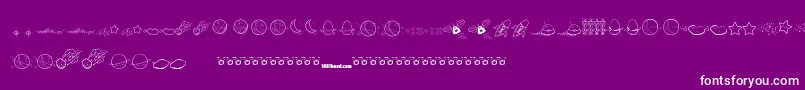 Galaxia-Schriftart – Weiße Schriften auf violettem Hintergrund