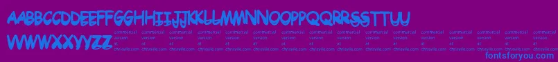 Drtoboggan Font – Blue Fonts on Purple Background